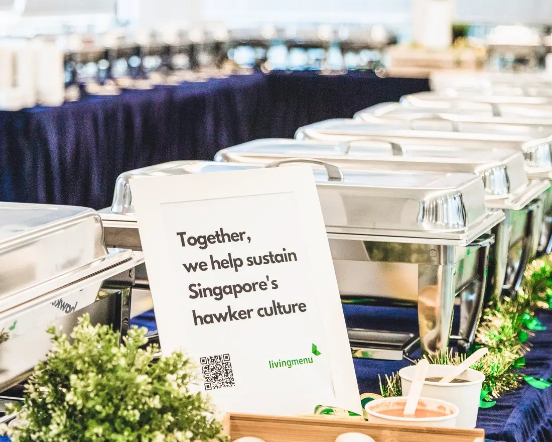 Affordable buffet catering spread of local hawker dishes in Singapore
