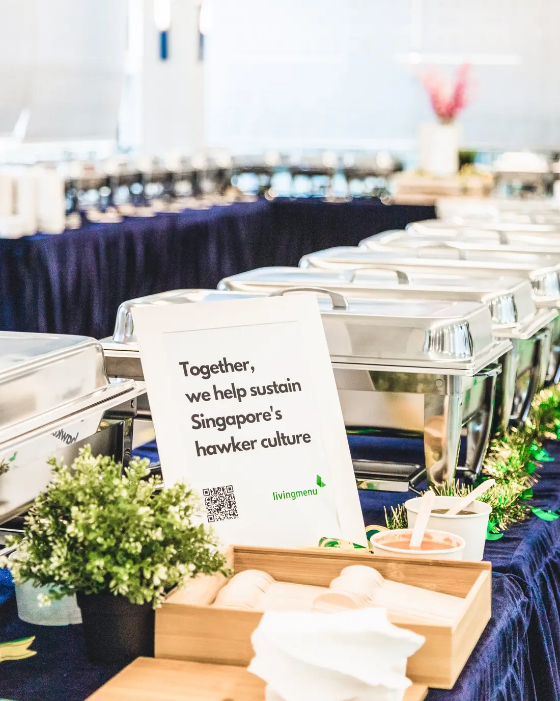 Affordable buffet catering spread of local hawker dishes in Singapore